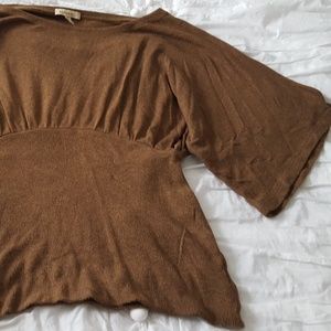 Knit top Anthropologie Sz S Brown